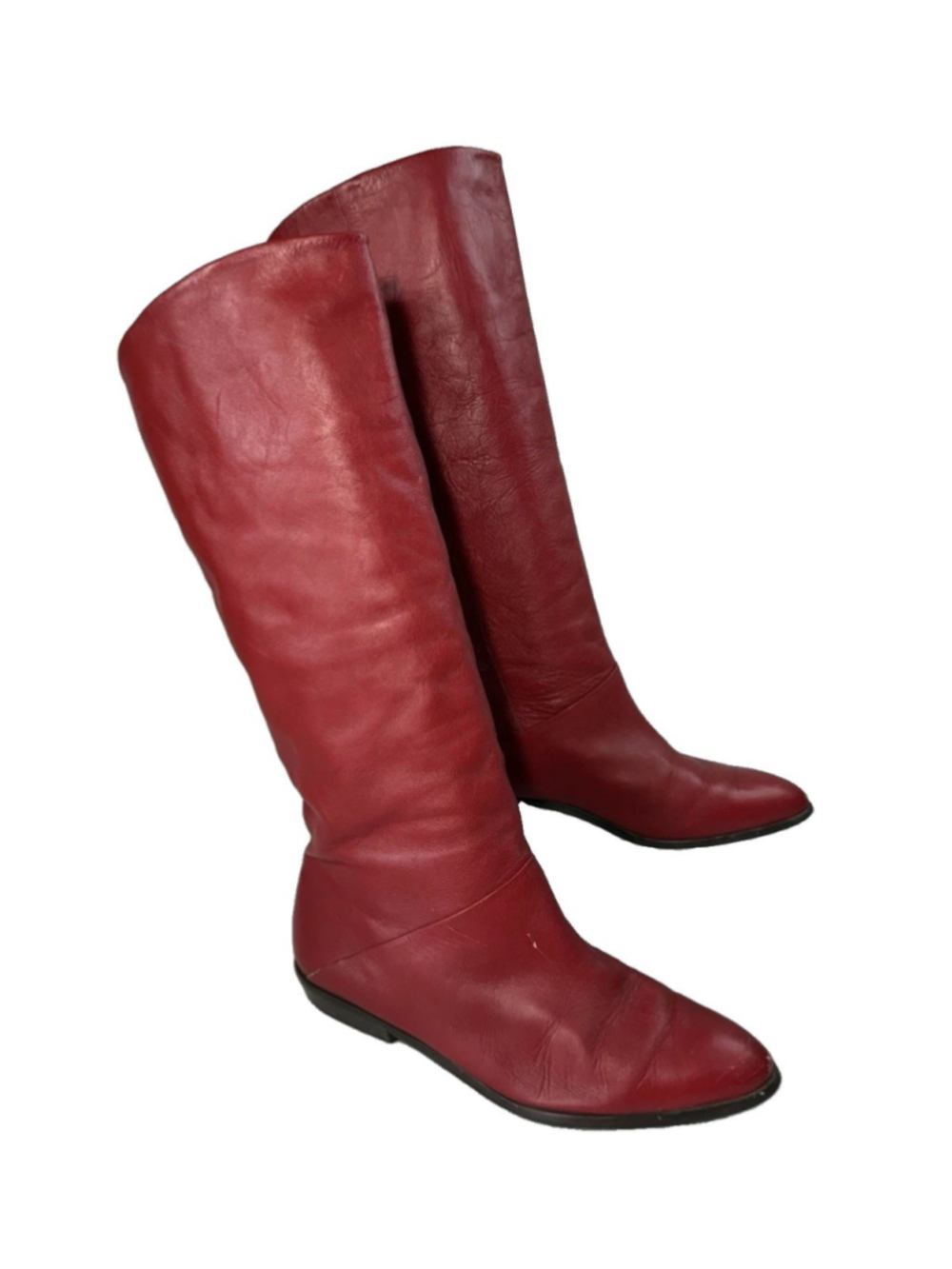 Naturalizer Vintage red leather knee high riding boot size 8N manhattan style